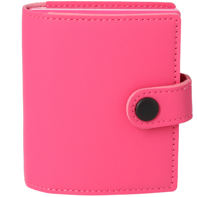 Angelo Zigaretten Etui Metall, 18er, Gummi, Hülle PU pink, Geld+Kartenfach Frontansicht World of Smoke