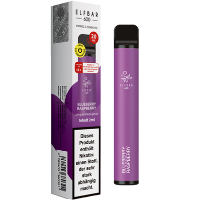 ELFBAR Einweg E-Zigarette Blueberry Raspberry 20mg/ml Frontansicht World of Smoke