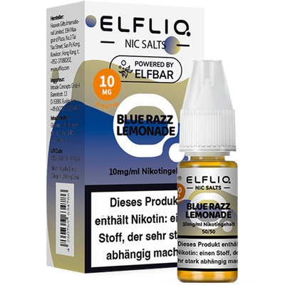 ELFBAR Elfliq 10mg SALT Liquid Blue Razz Lemonade 10ml Frontansicht World of Smoke