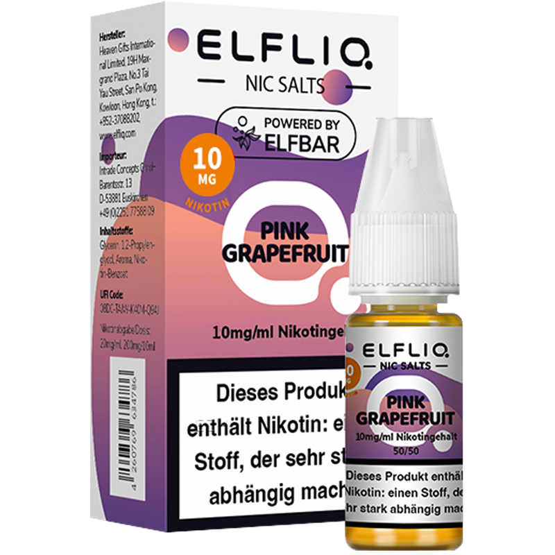 ELFBAR ELFLIQ Salt Liquid Pink Grapefruit 10mg/ml Frontansicht World of Smoke