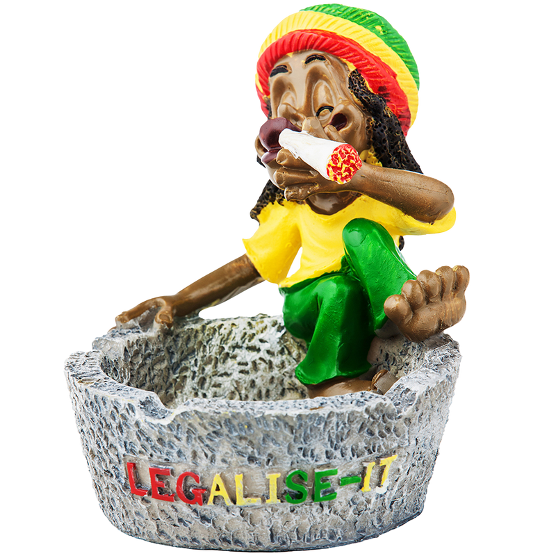 Rasta Aschenbecher Wanne, 10,5cm Frontansicht World of Smoke