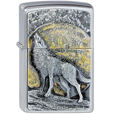 Zippo 2003038 Wolf Moonlight Frontansicht World of Smoke