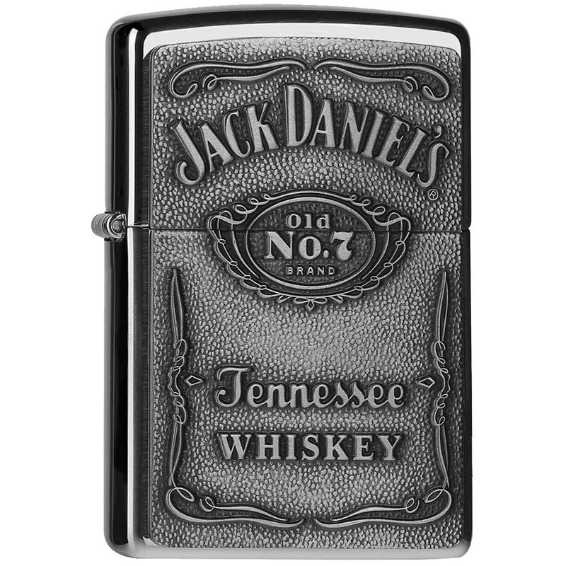 Zippo 60001209 Jack Daniel´s Label chrom Frontansicht World of Smoke